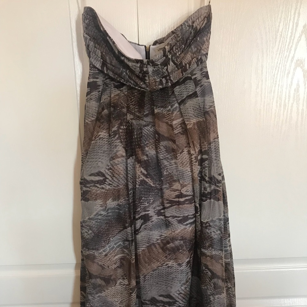 Strapless Cotton Print Dress